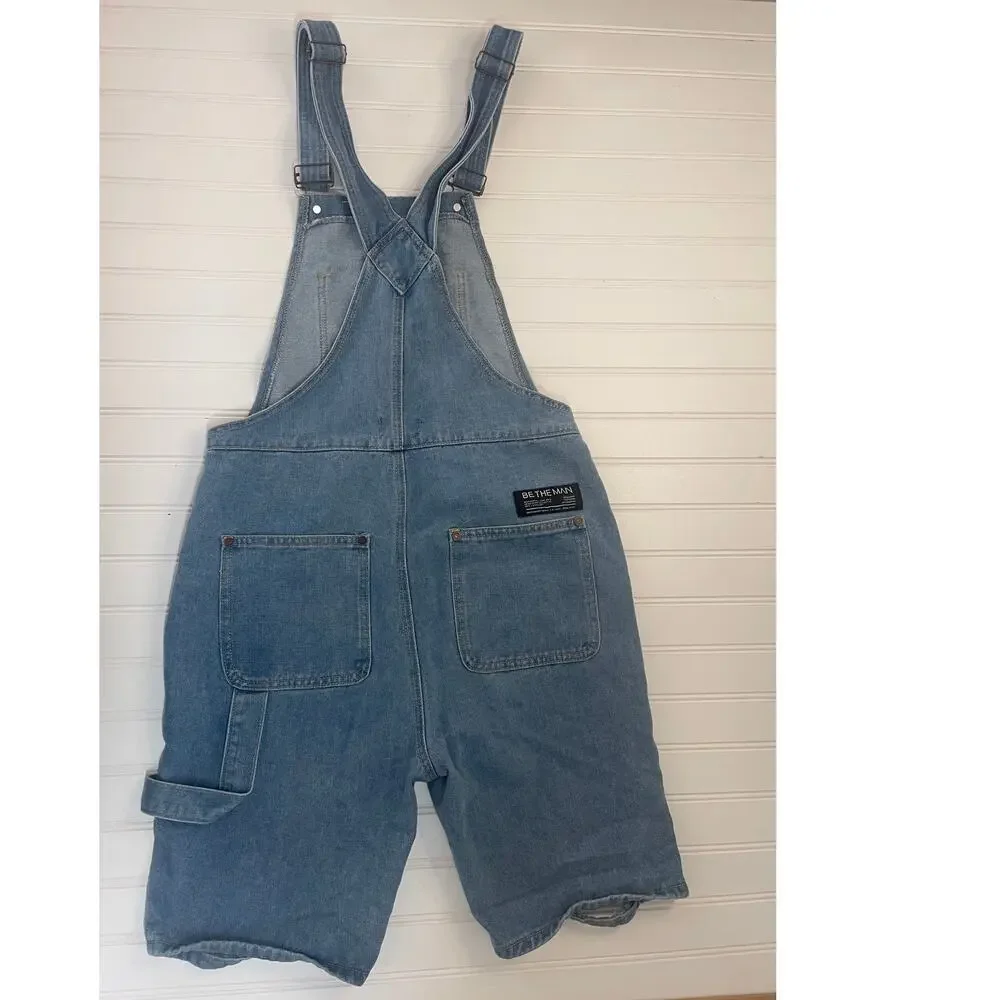Boohoo Man Jean Denim Overalls‎ Distressed Festival Concerts Mens Small